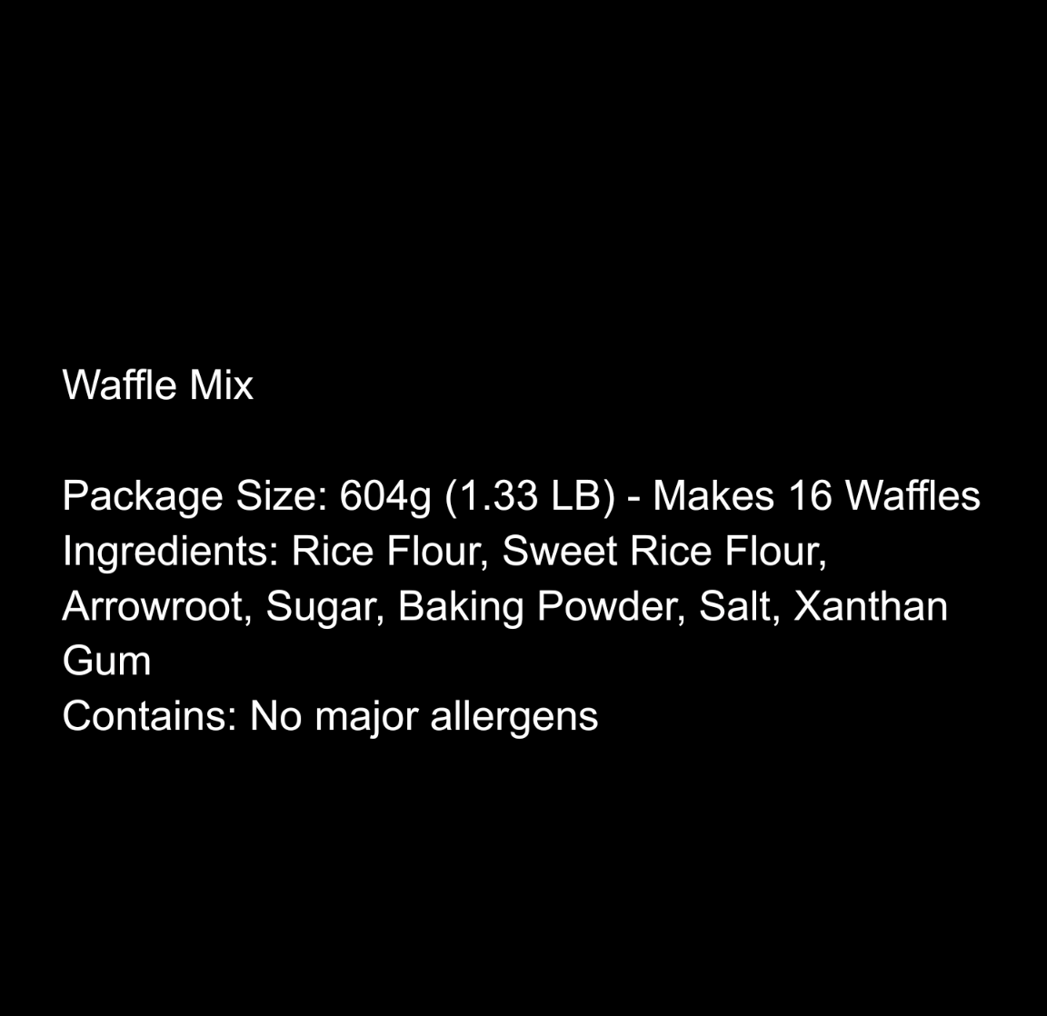 Gluten Free Waffle Mix